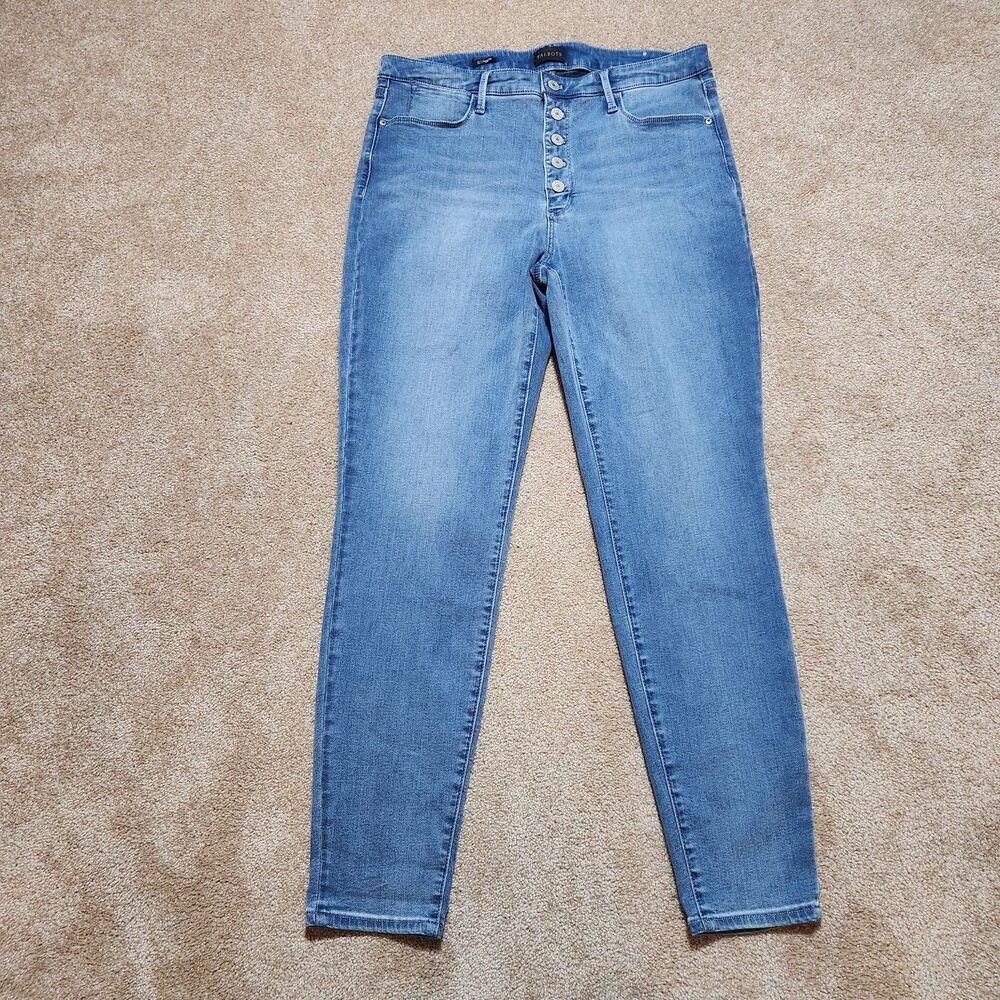Talbots Jeans Women 12 Button Fly Hudson Wash High Rise Jeggings